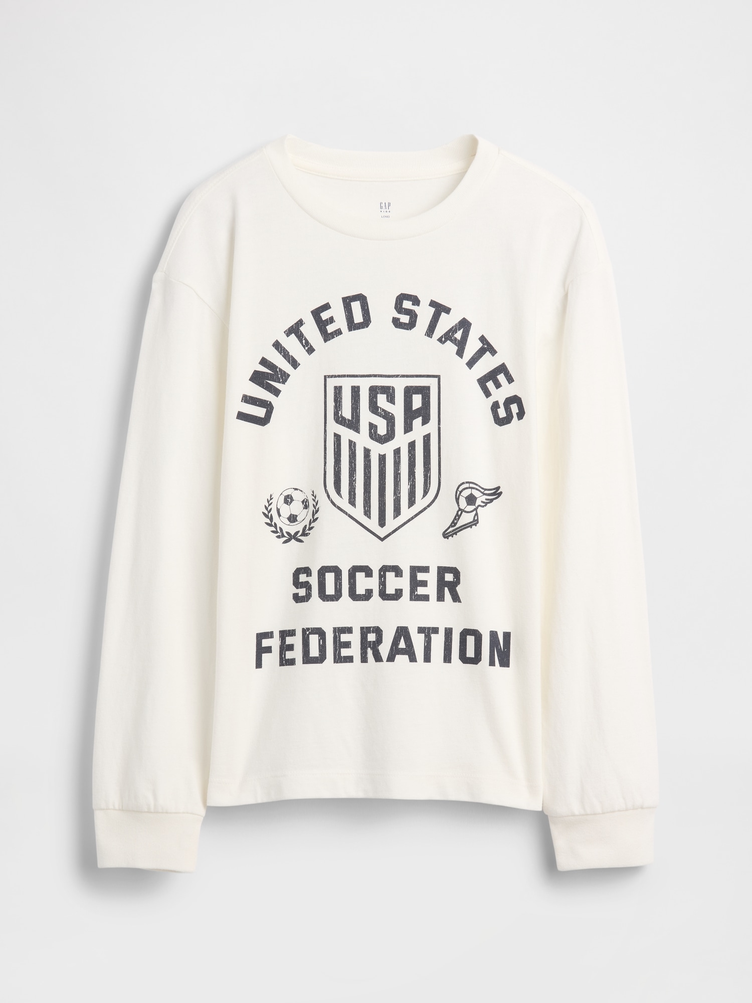 Kids Relaxed Graphic T-Shirt - Soccer Off White