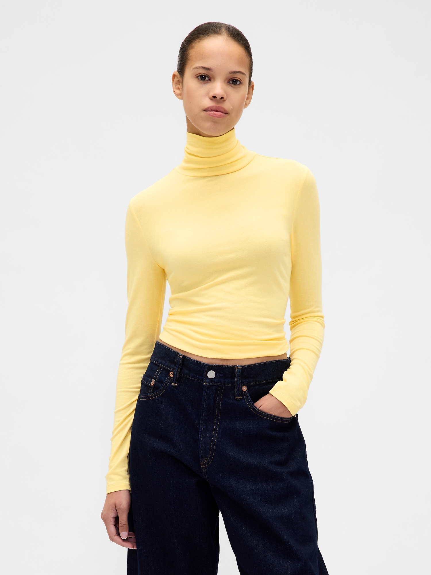 Featherweight Turtleneck - Havana Yellow