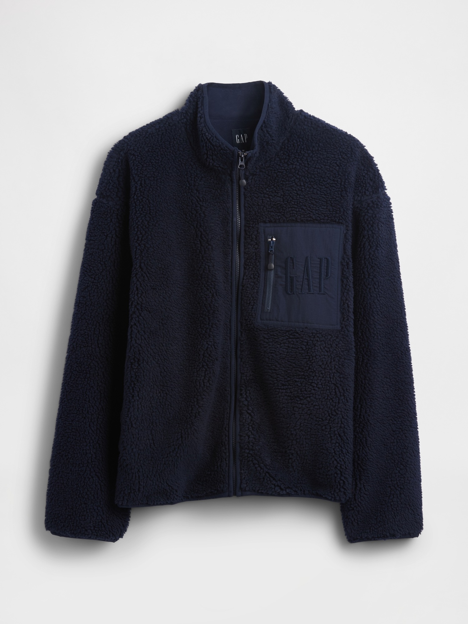 Мужские куртки Gap Recycled Sherpa Oversized Logo Zip Jacket — фото 5