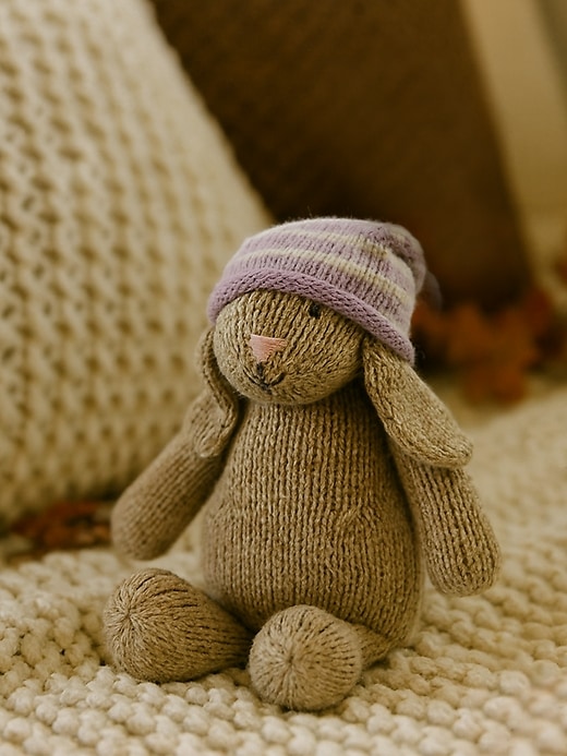 Image number 2 showing, Brown Bunny in Slouch Hat Knit Toy