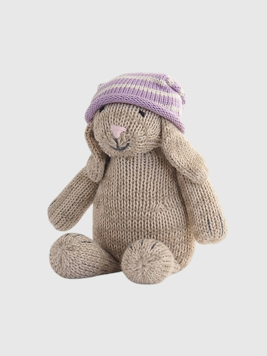 Image number 1 showing, Brown Bunny in Slouch Hat Knit Toy