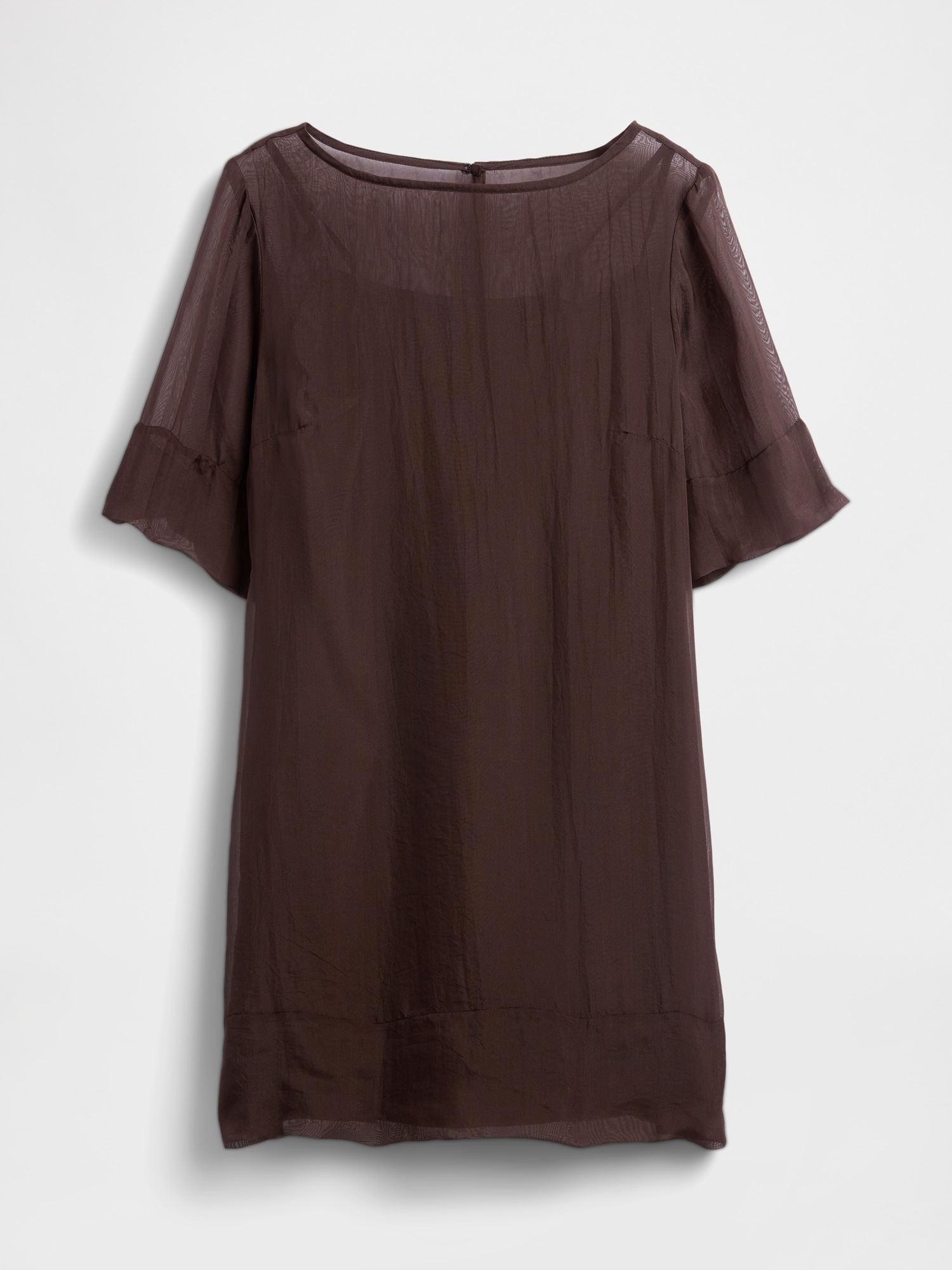 Женское платье Gap Sheer Organza Mini Shift, цвет: Коричневый — фото 4