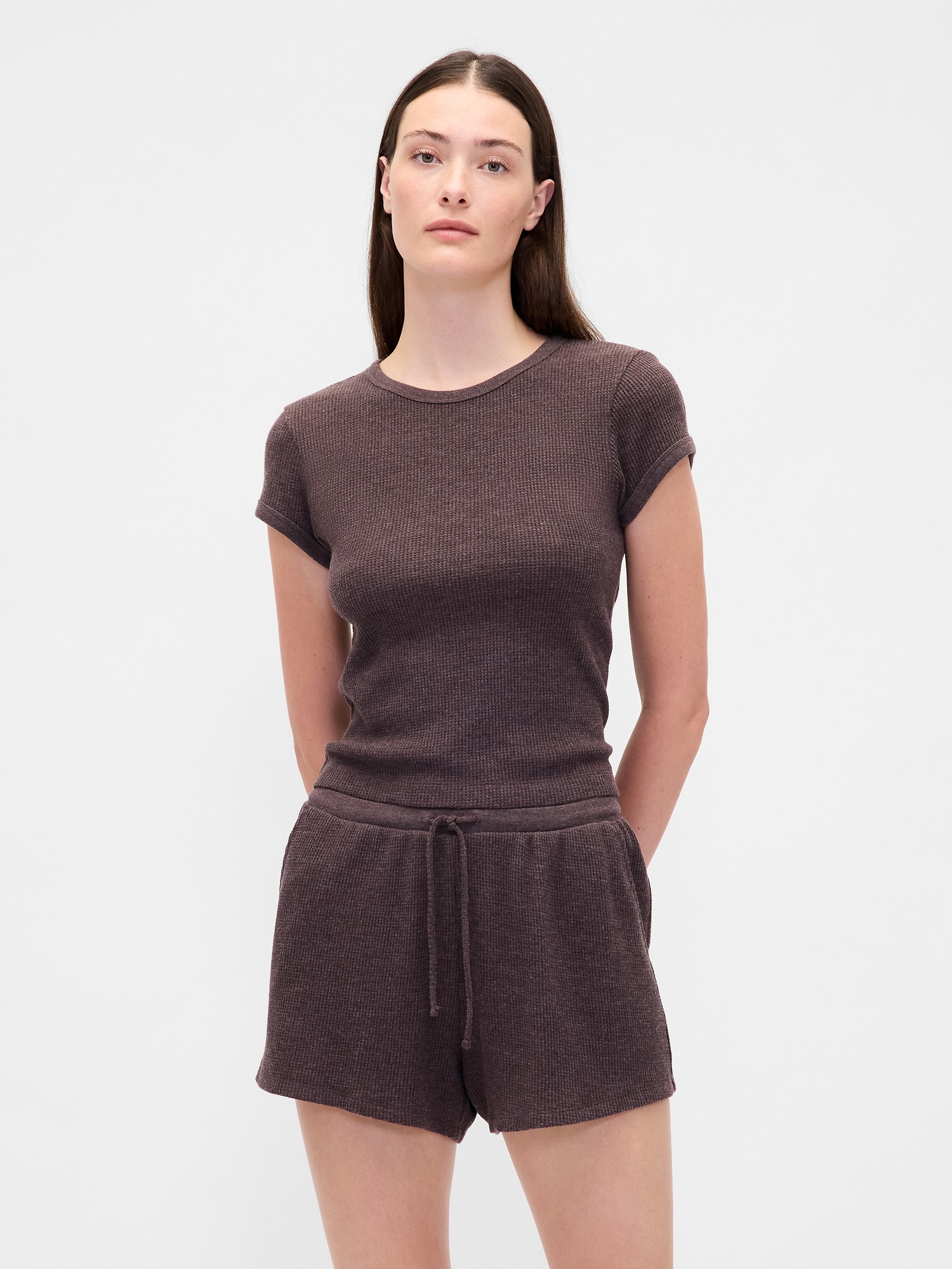 Waffle PJ T-Shirt - Terra Brown