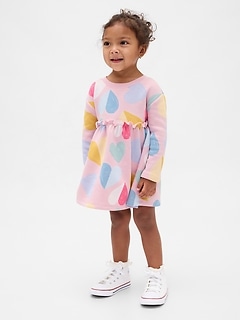 Baby & Toddler Ruffle-Waist Sweatshirt Dress