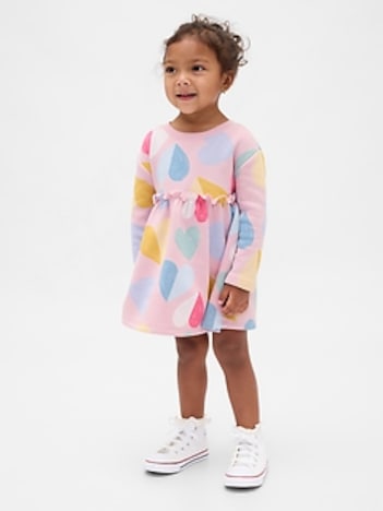 Baby & Toddler Ruffle-Waist Sweatshirt Dress