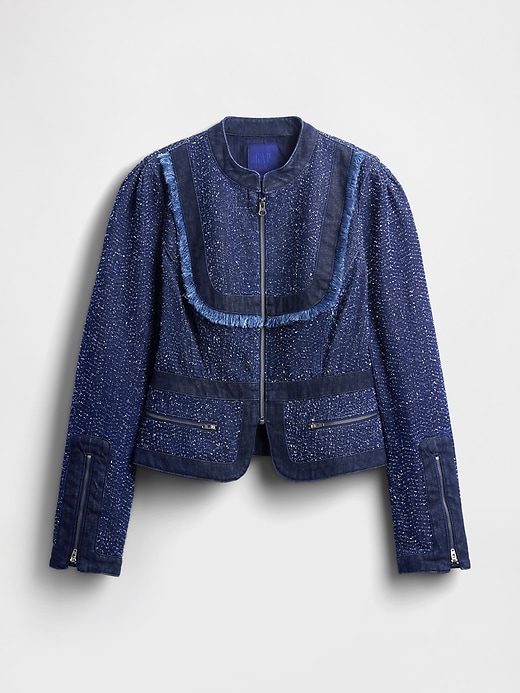 Image number 7 showing, GapStudio Denim Tweed Fringe Jacket