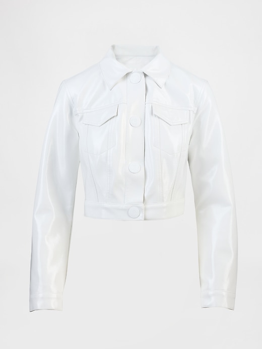 Image number 7 showing, GapStudio Vegan Patent Leather Crop Jacket
