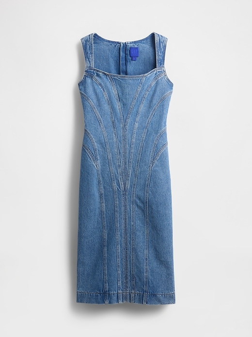 Image number 5 showing, GapStudio Seamed Denim Midi Dress
