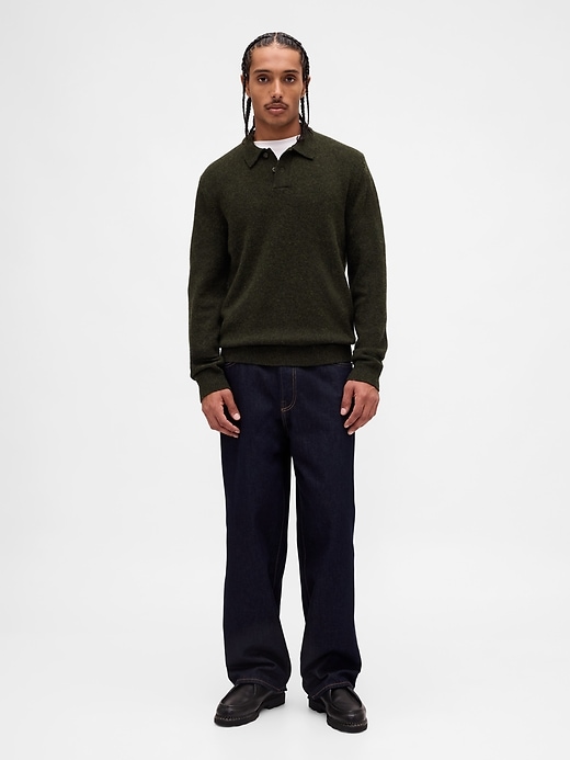Image number 2 showing, Merino Wool-Blend Polo Sweater