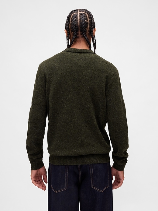 Image number 3 showing, Merino Wool-Blend Polo Sweater