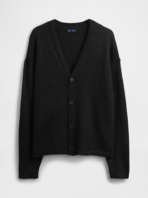 Image number 5 showing, Fuzzy Relaxed Crop Cardigan Sweater
