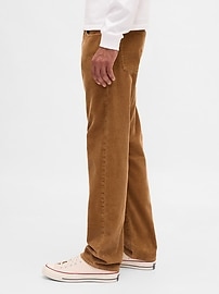Corduroy Relaxed Straight Pants - Brown - View 23