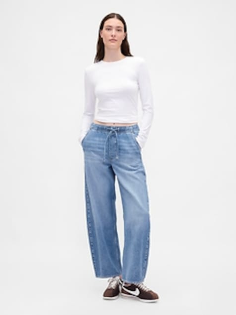High Rise UltraSoft Barrel Jeans