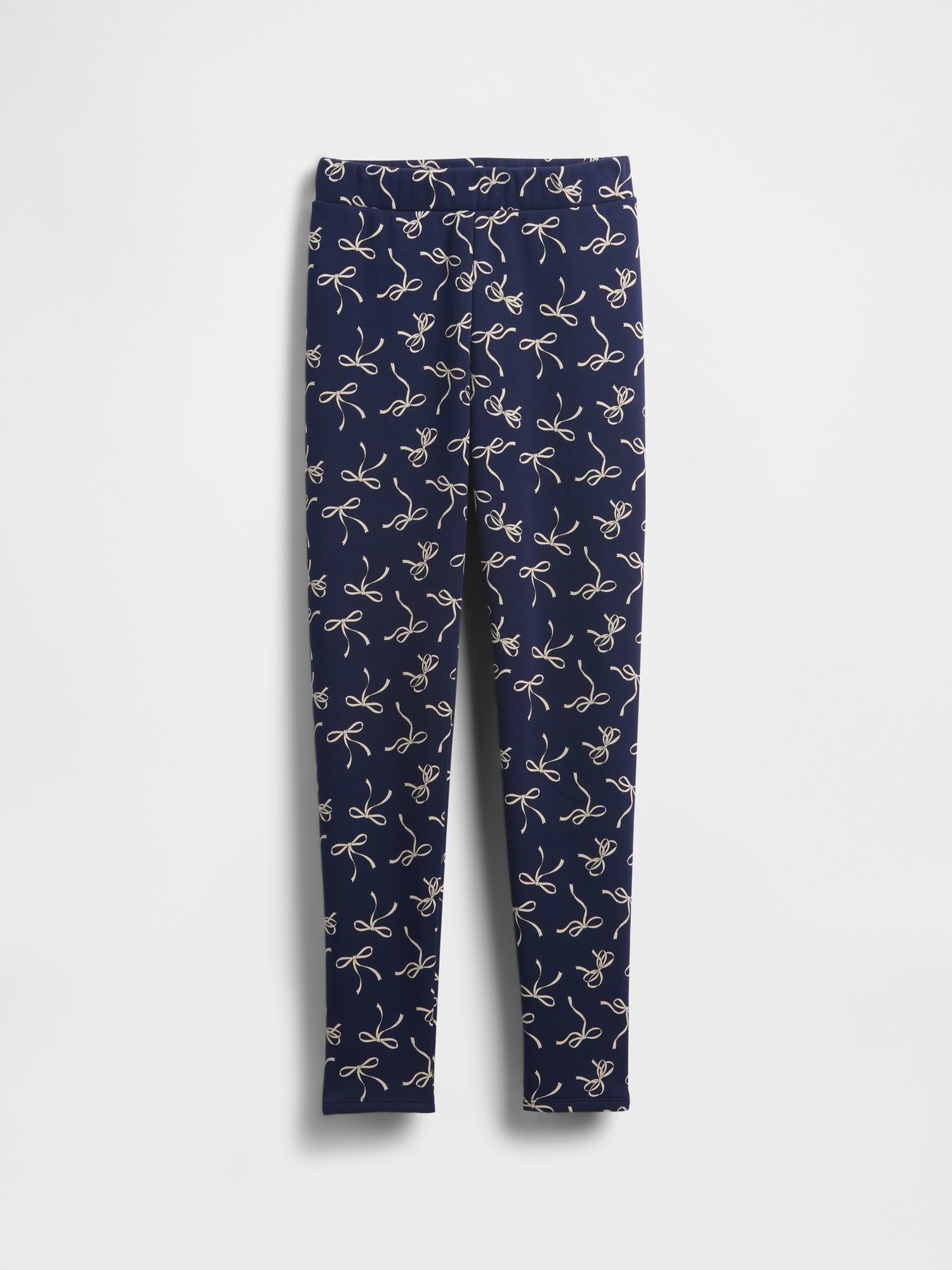 Kids Cozy Leggings - Navy Bows