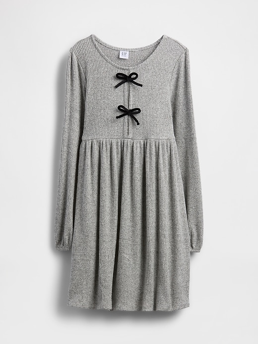 Image number 1 showing, Kids Softspun Rib Bow-Front Dress