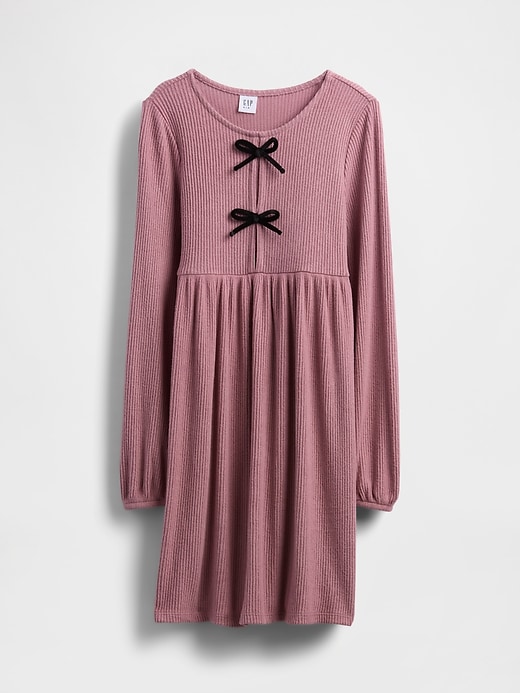 Kids Softspun Rib Bow-Front Dress