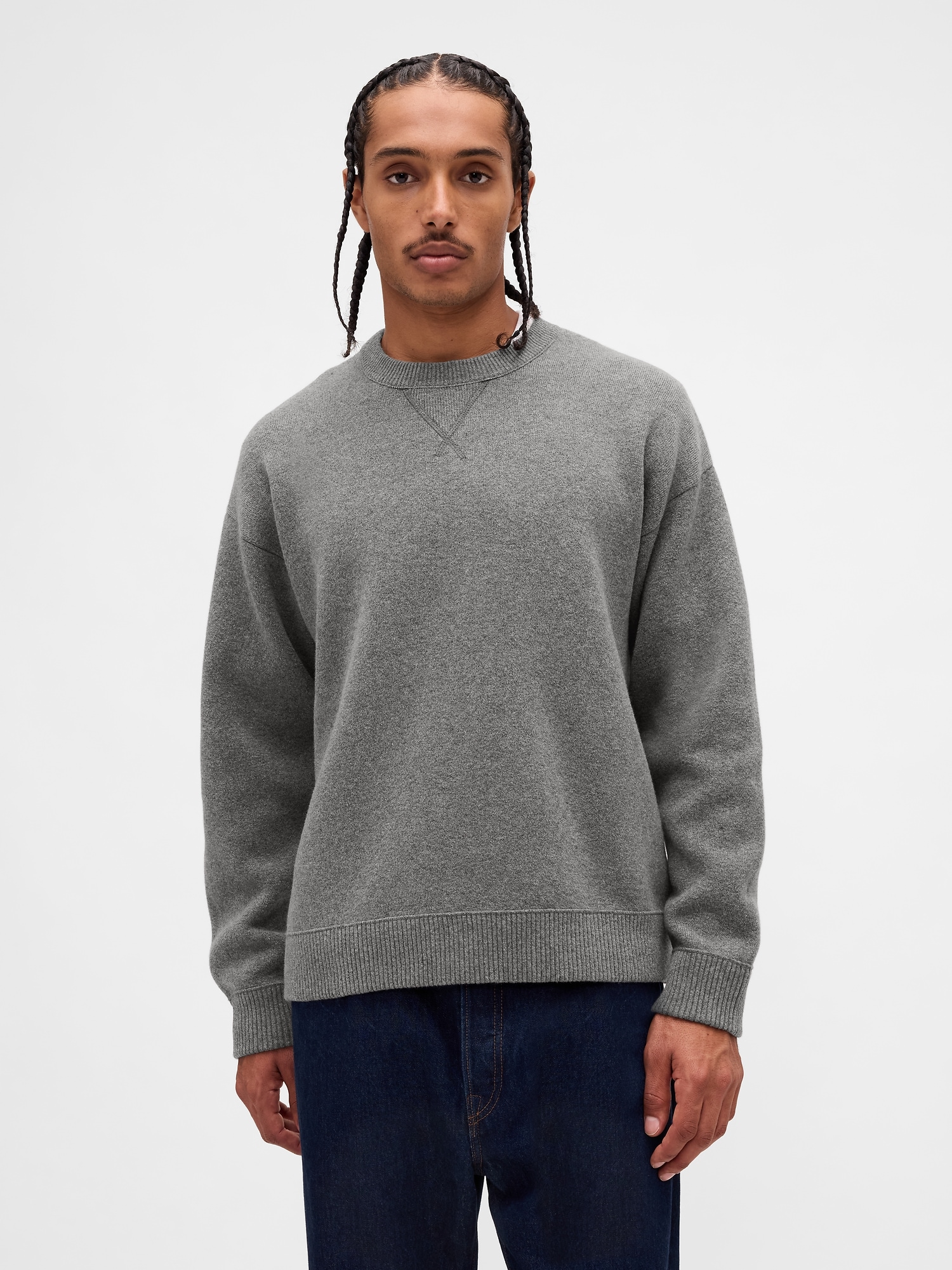 Heavyweight CashSoft Crewneck Sweater - Charcoal Heather