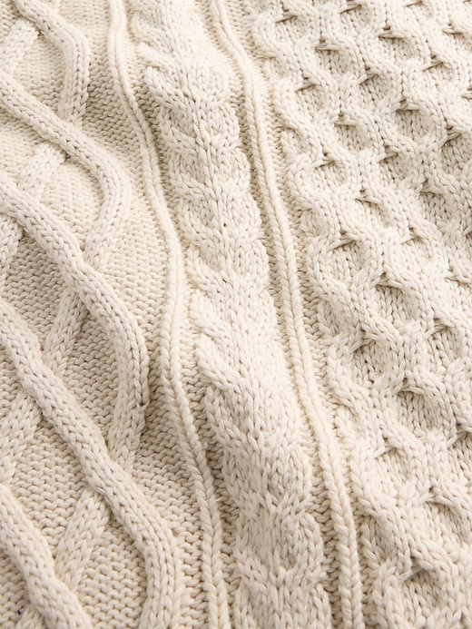 Image number 2 showing, 100% Cotton Oversized Cable-Knit Sweater