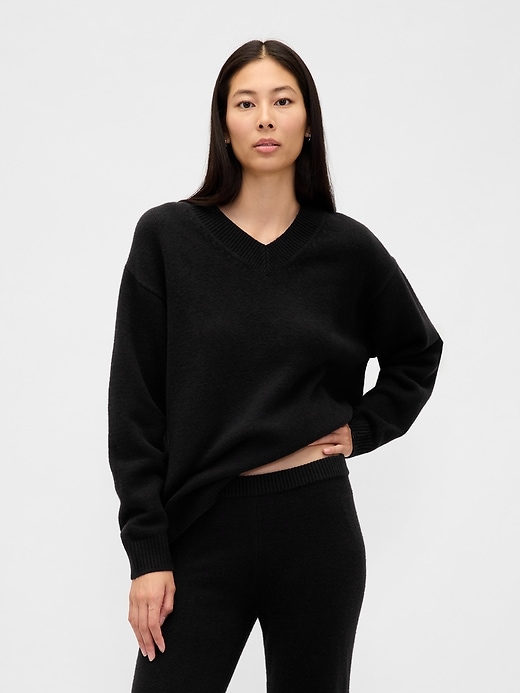 Image number 1 showing, CashSoft Oversized V-Neck Sweater