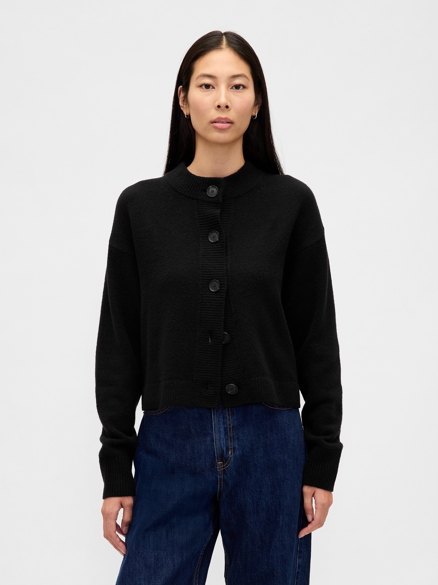 CashSoft Oversized Chunky Cardigan - Black
