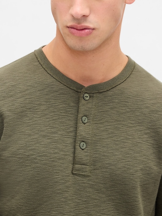 Image number 4 showing, Double-Knit Henley T-Shirt
