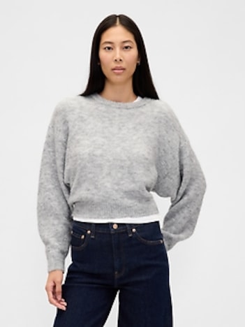 Mohair Oversized Crewneck Sweater