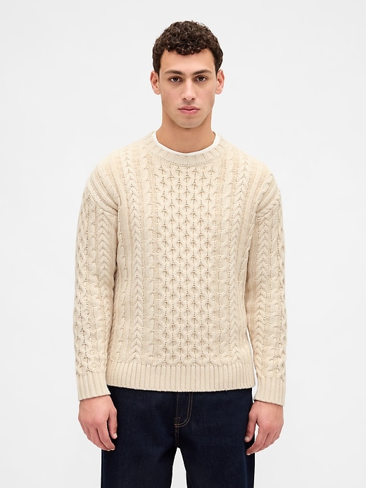 Image number 1 showing, Relaxed Cable-Knit Sweater