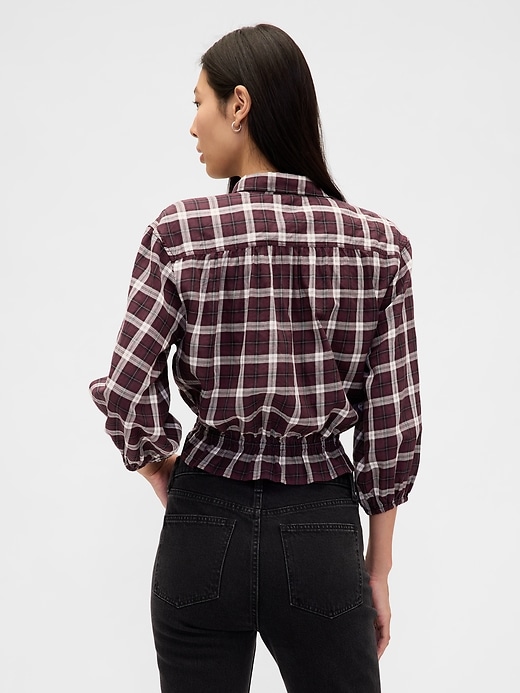 Image number 3 showing, Flannel Tie-Waist Top
