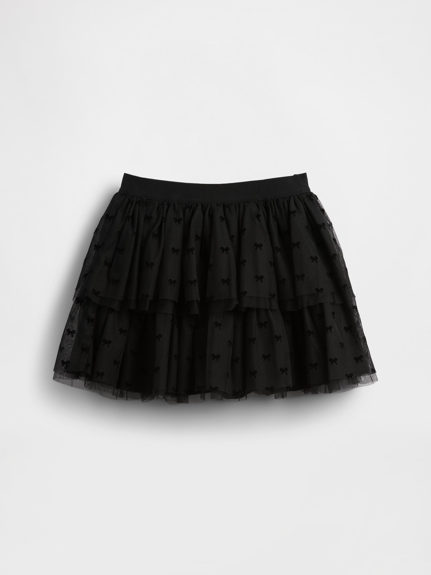 Kids Tiered Tulle Skirt - Black