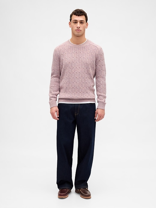 Image number 2 showing, Merino Wool-Blend Cable-Knit Sweater