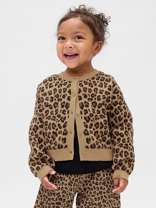 Image number 1 showing, Baby & Toddler Leopard Cardigan Sweater
