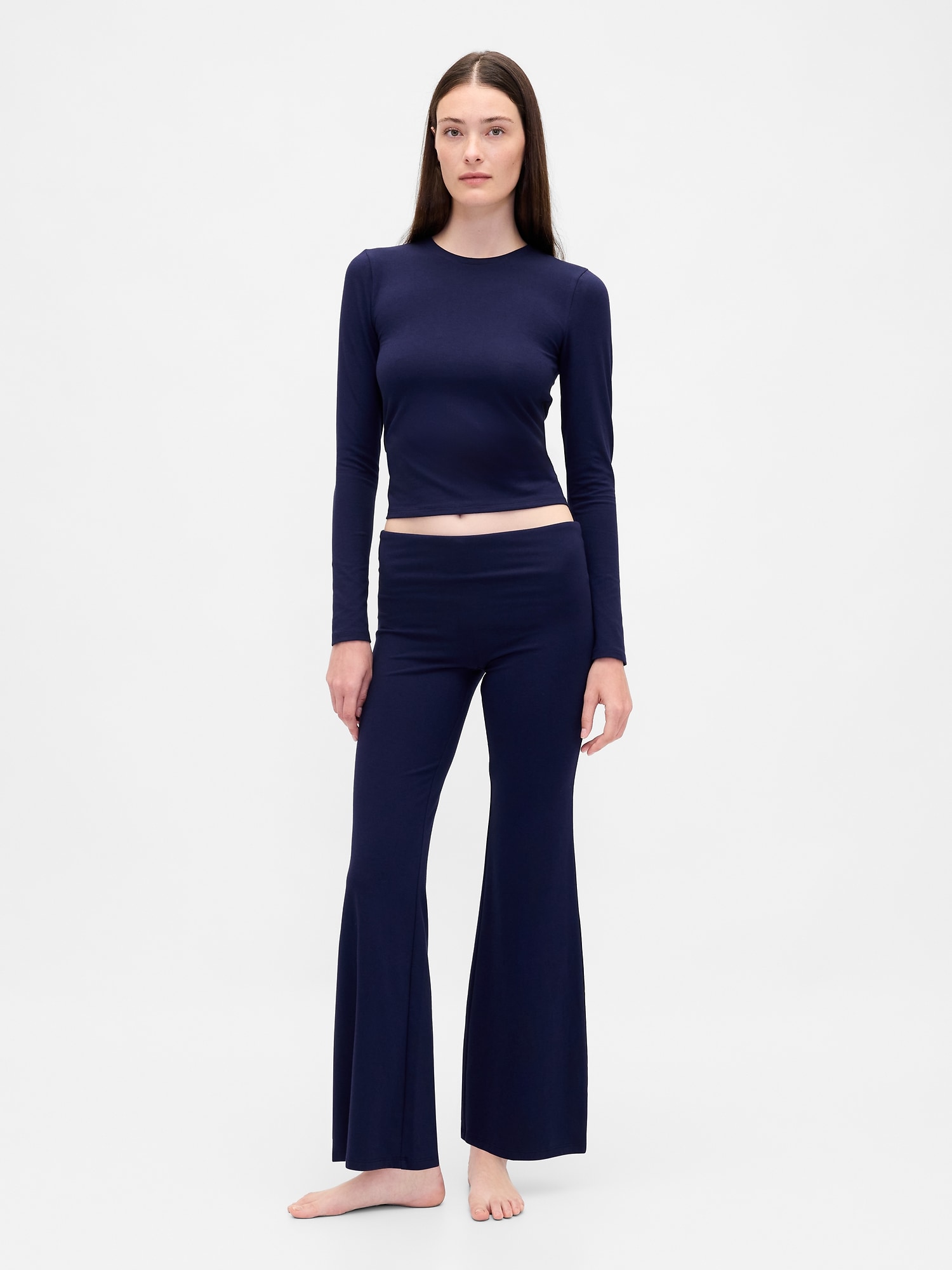 Modern Foldover PJ Leggings - Dark Navy Blue