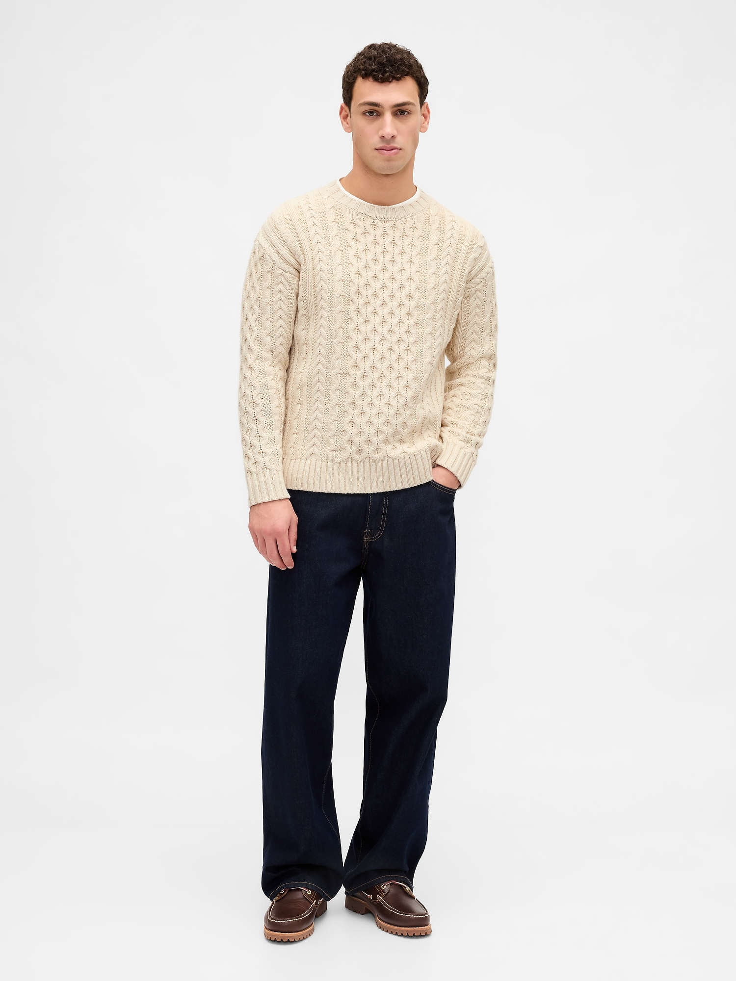 Relaxed Cable-Knit Sweater