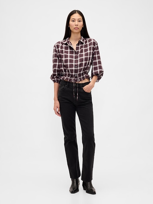 Image number 2 showing, Flannel Tie-Waist Top