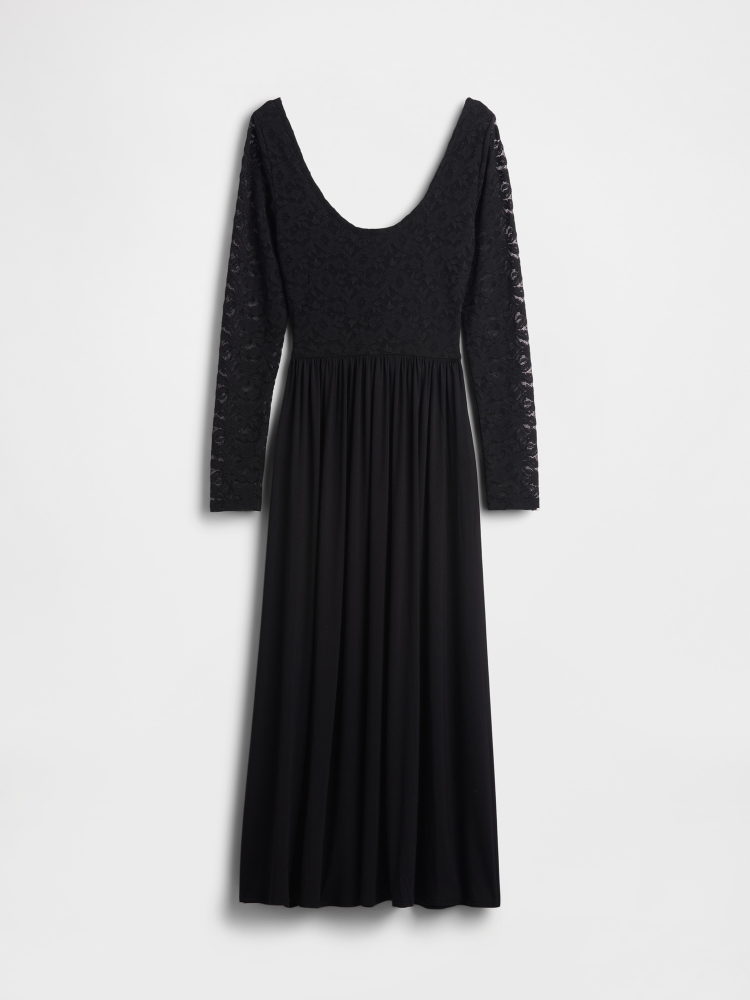 Drop-Waist Mixed Media Maxi Dress