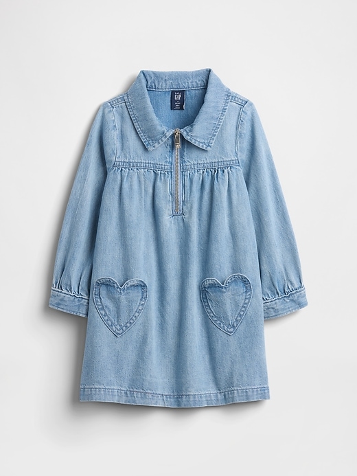 Image number 2 showing, Baby & Toddler Denim Heart Pocket Dress