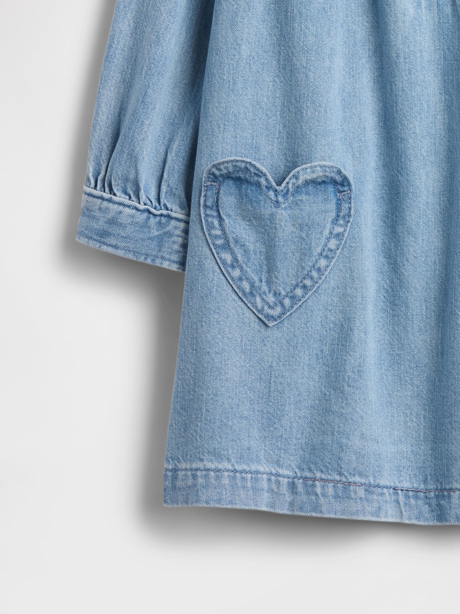 Baby & Toddler Denim Heart Pocket Dress