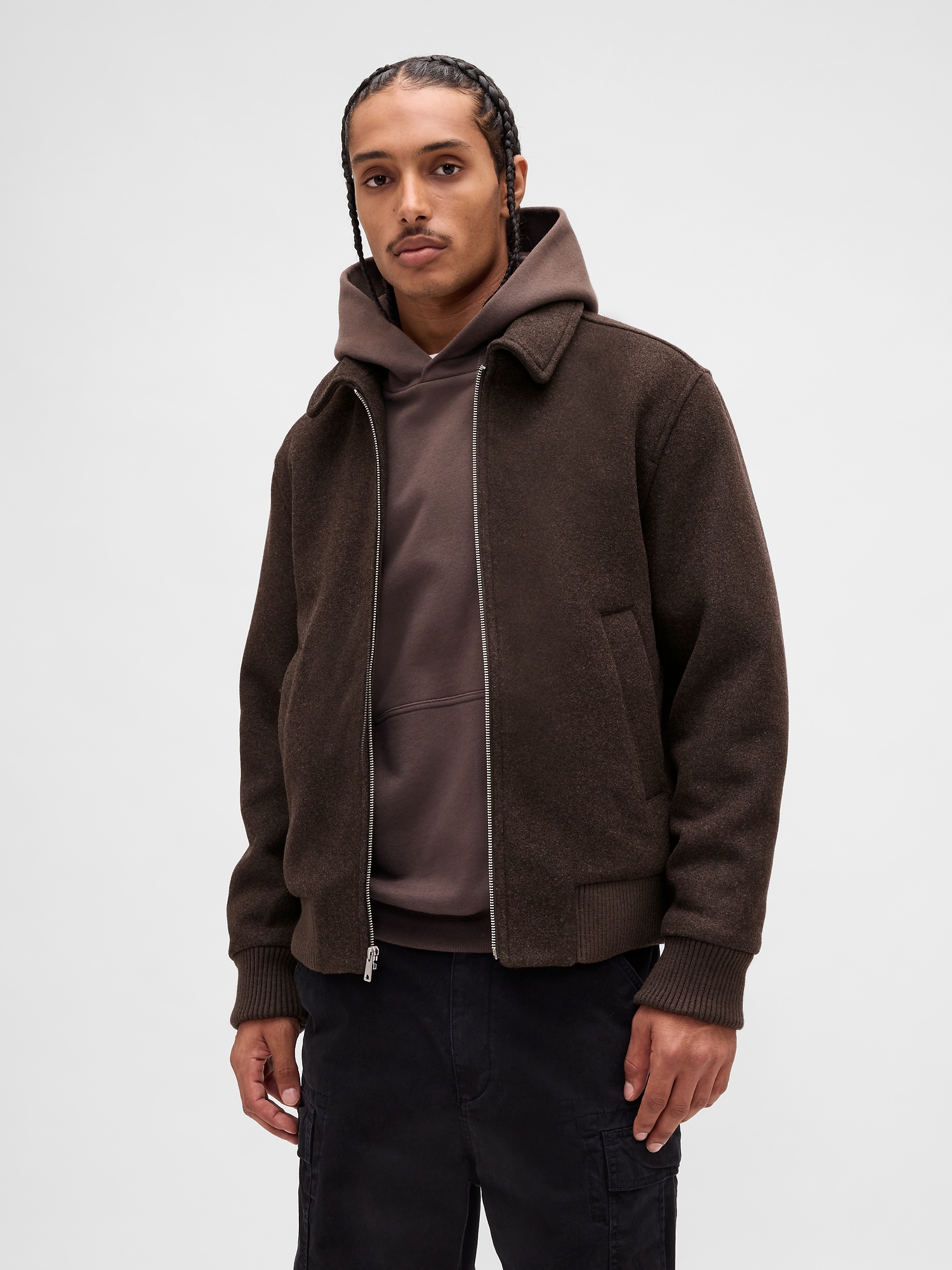 Wool-Blend Bomber Jacket