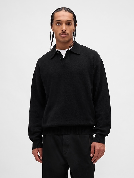 Image number 1 showing, CashSoft Relaxed Polo Sweater