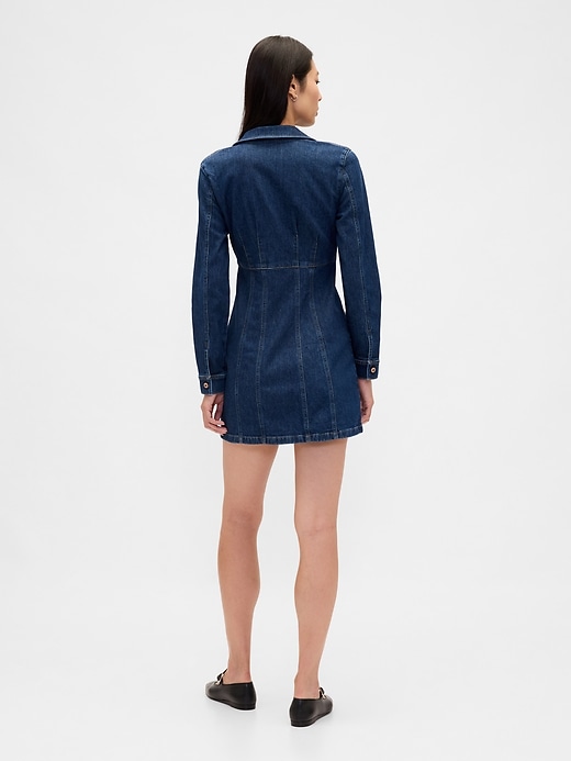 Image number 2 showing, Denim Pleated Mini Dress