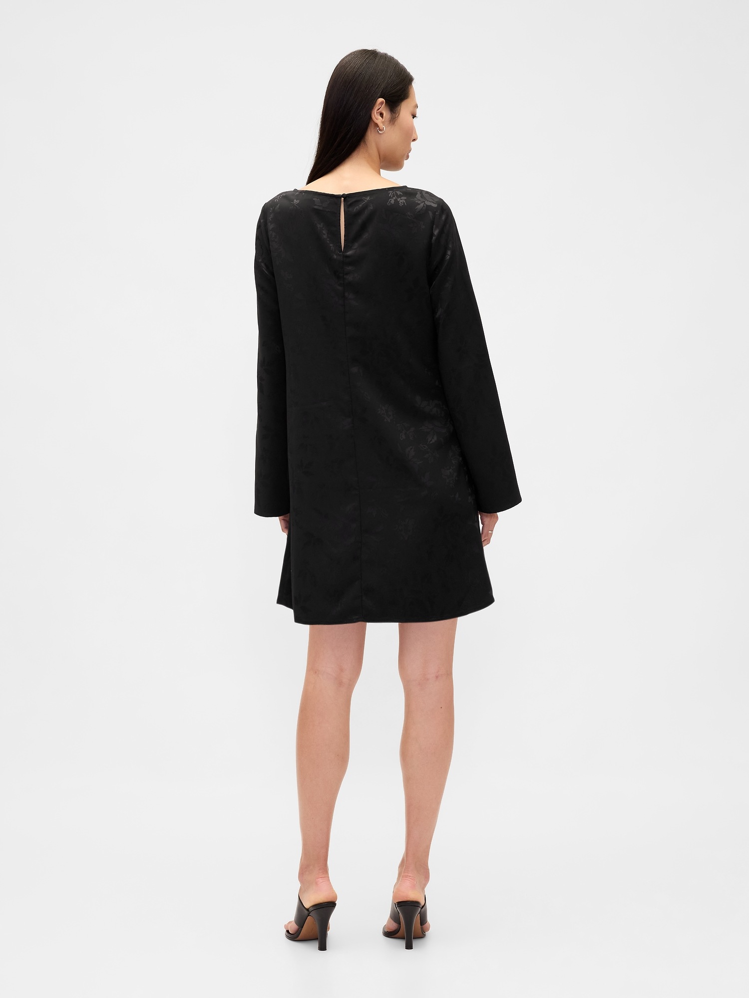 Женское платье Gap Boatneck Mini Shift, цвет: Чёрный с принтом — фото 2
