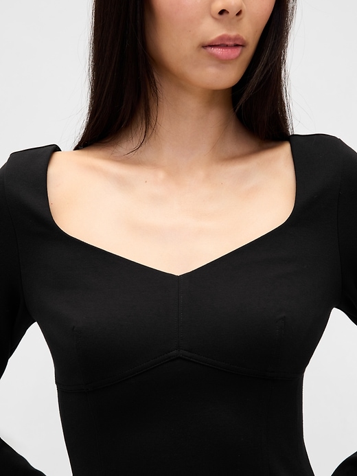Image number 4 showing, Ponte Sweetheart Seamed Mini Dress