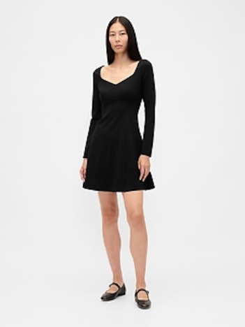 Ponte Sweetheart Seamed Mini Dress