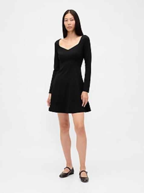 Ponte Sweetheart Seamed Mini Dress