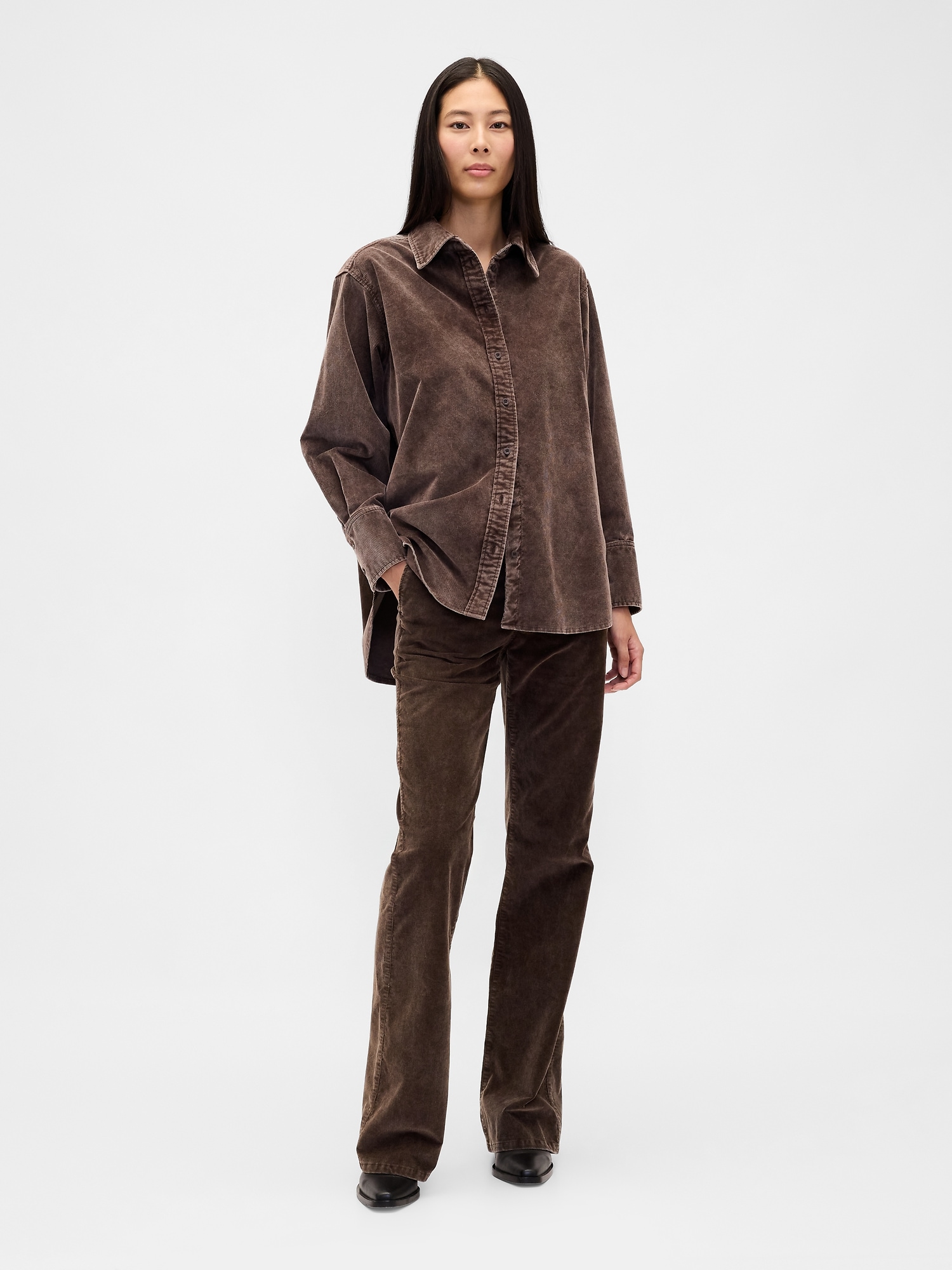 Low Rise Corduroy Flare Pants