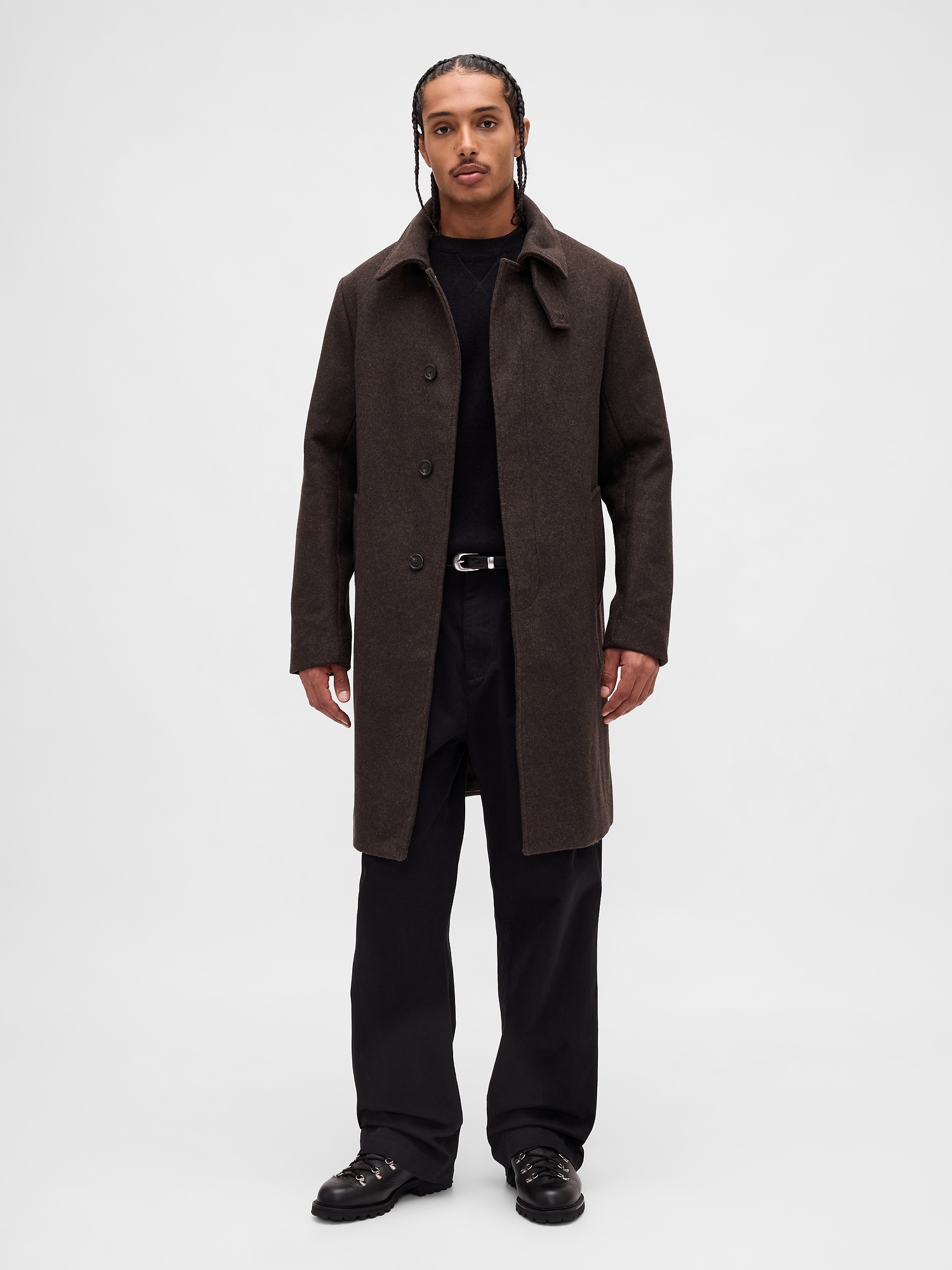 Wool-Blend Car Coat