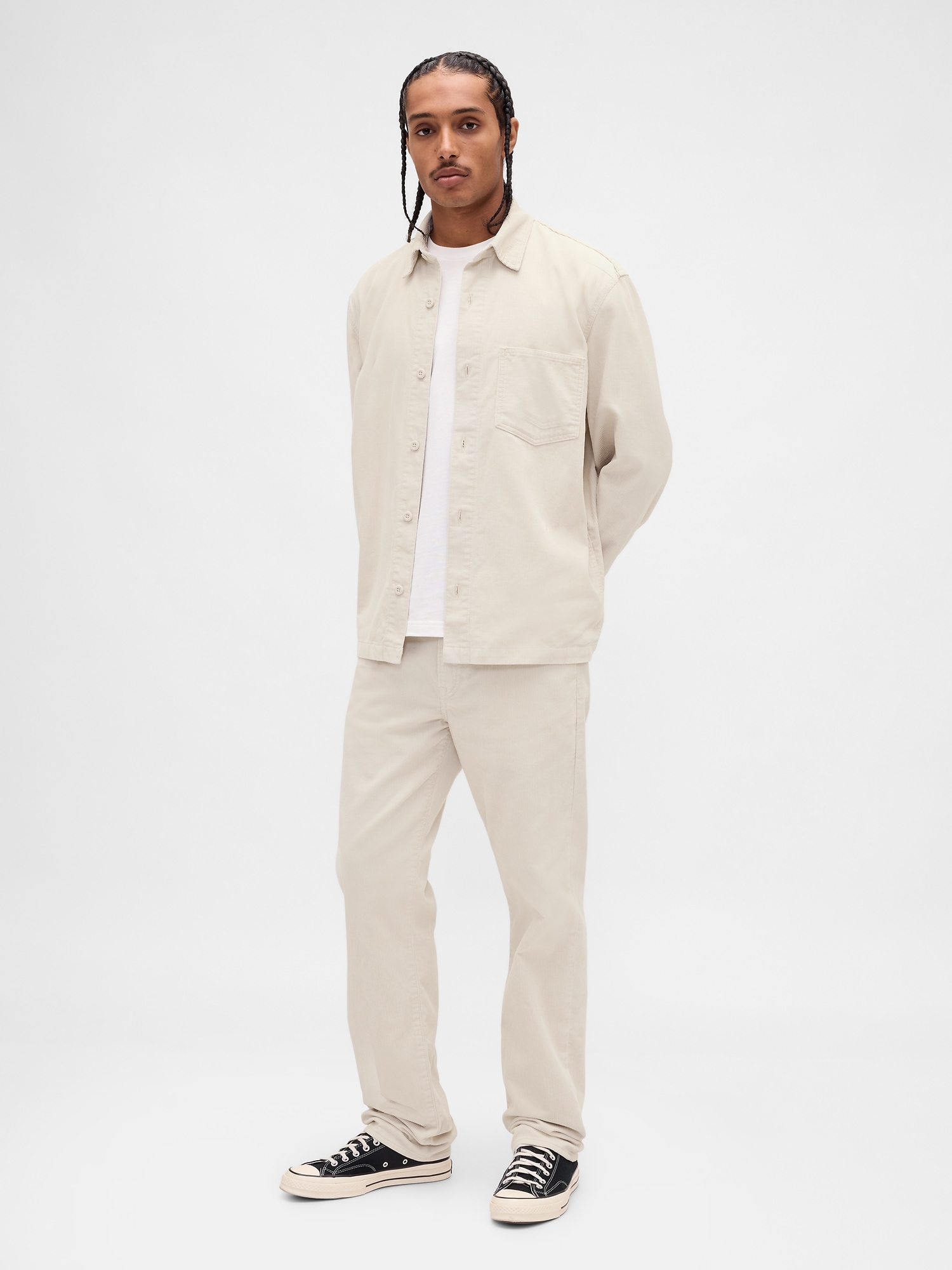 Gap Corduroy Relaxed Straight Pants In Neutral