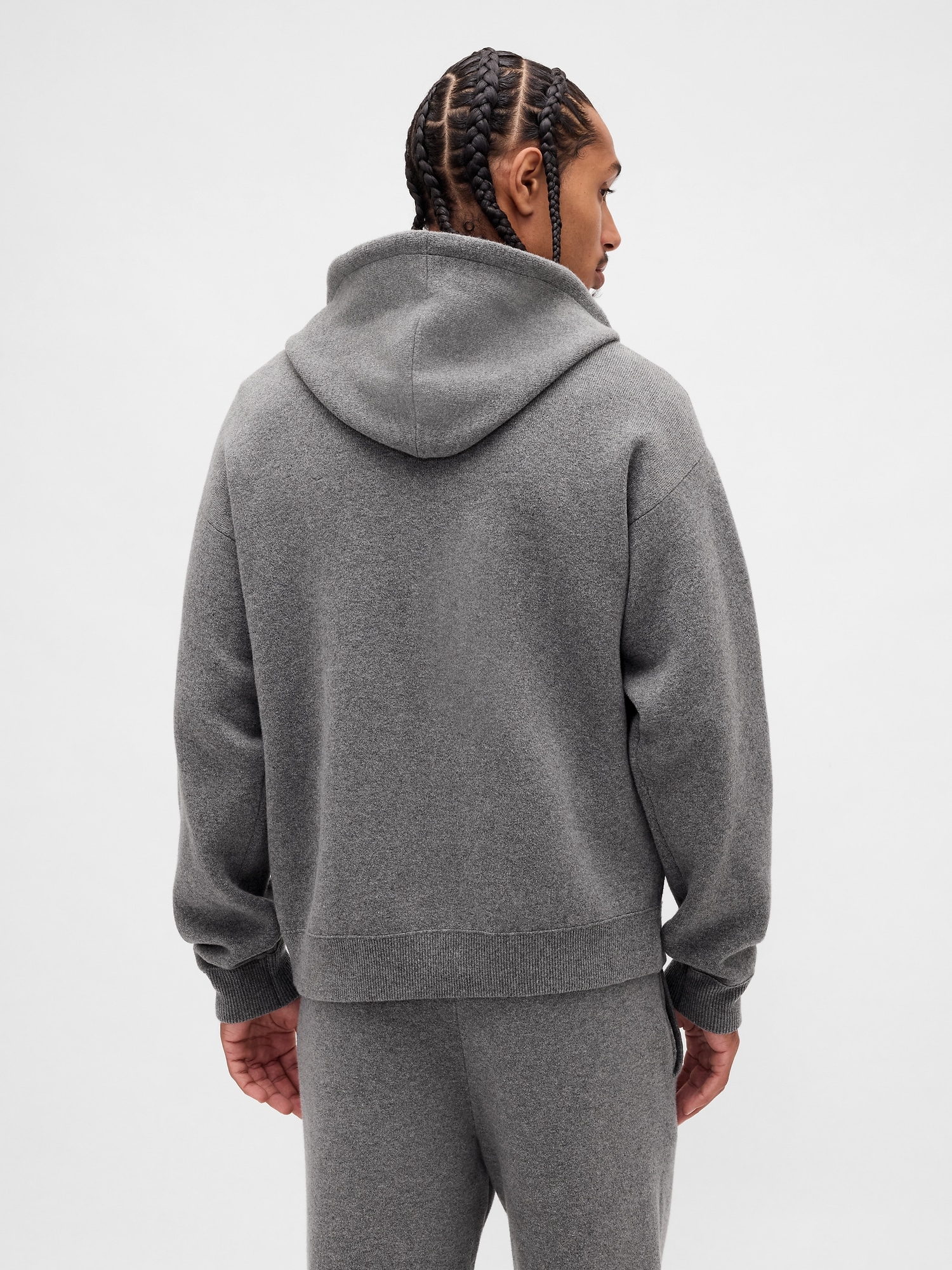 Heavyweight CashSoft Zip Sweater Hoodie - Gray - View 27