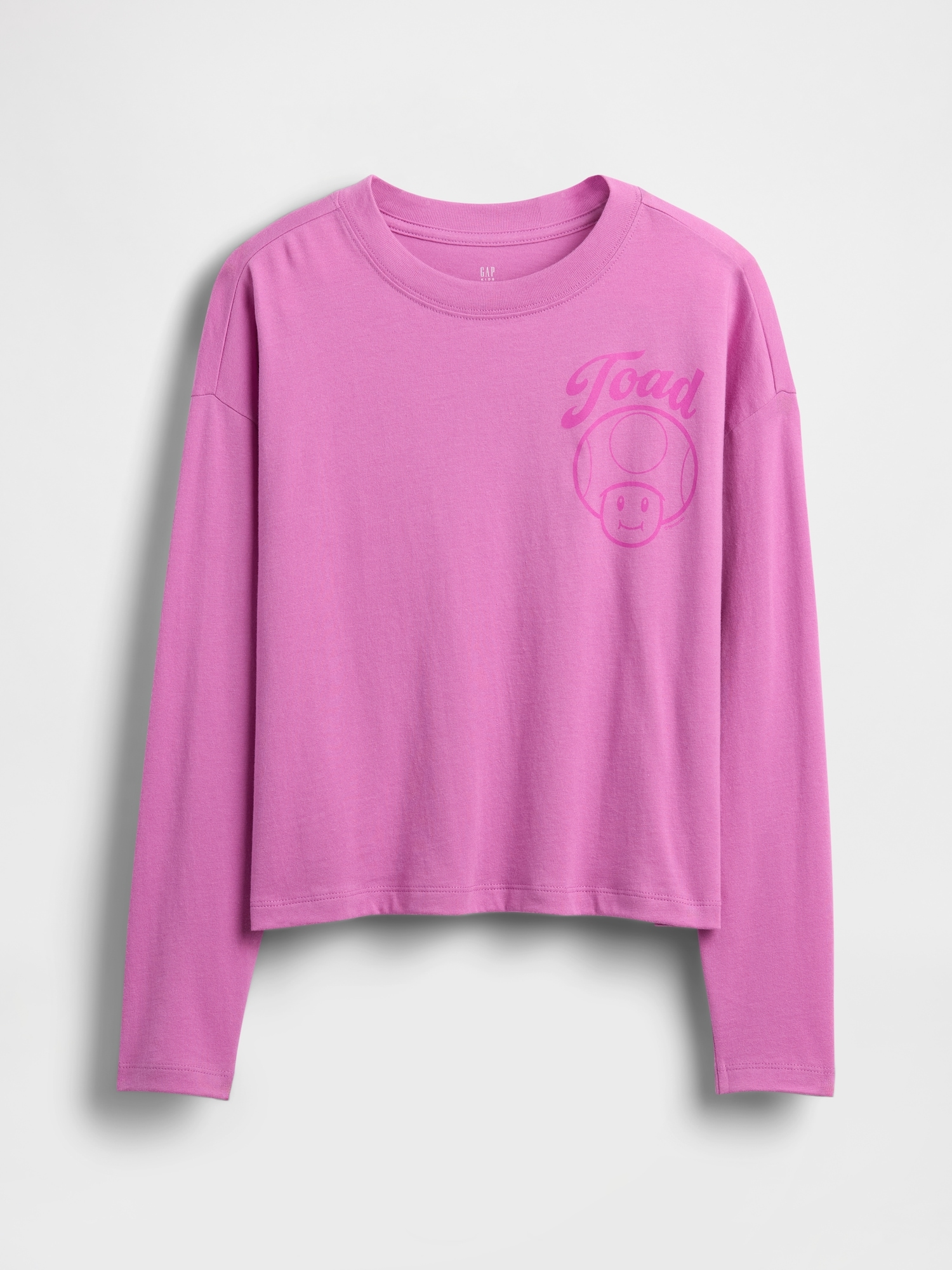 Kids Super Mario Oversized Graphic T-Shirt - Neon Pink Glow