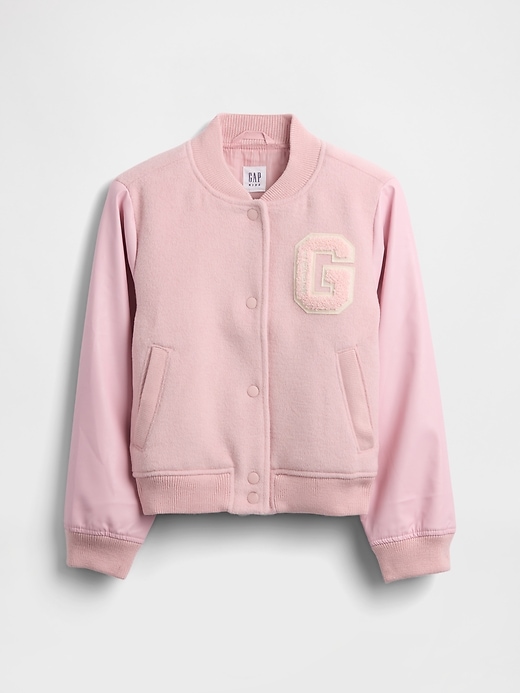 Image number 1 showing, Kids Wool-Blend Varsity Bomber Jacket